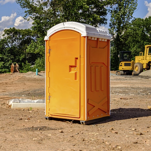 how often are the porta potties cleaned and serviced during a rental period in Mignon